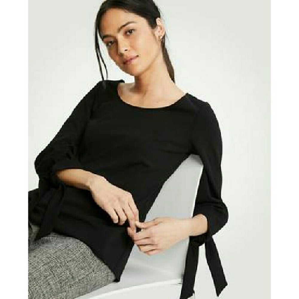Ann Taylor Tie Sleeve Top